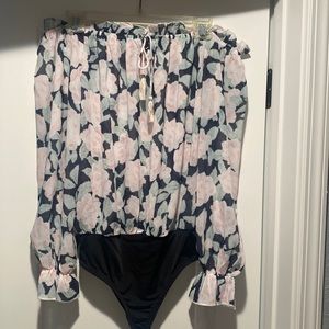 floral off the shoulder bodysuit